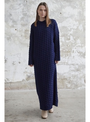 Navy Blue - Knit Dresses - InStyle