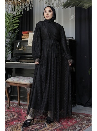 Black - Unlined - Modest Dress - InStyle