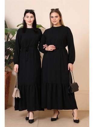 Black - Plus Size Dress - Ferace