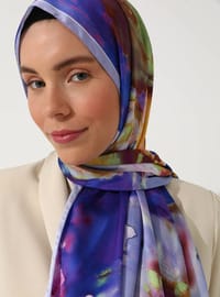 Châle en Twill de Soie Multicolore