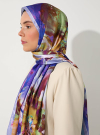 Châle en Twill de Soie Multicolore