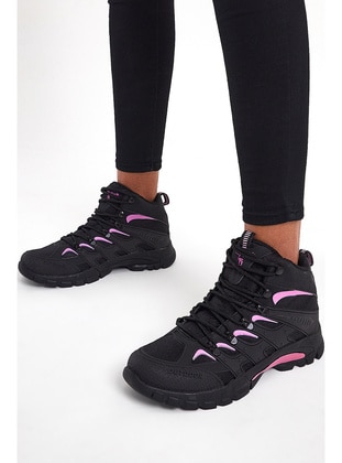 Black - Pink Patterned - Boots - Tonny Black