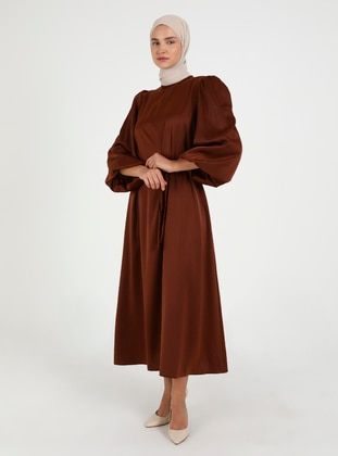 Brown - Modest Dress - Vav