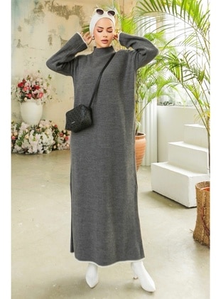 Anthracite - Knit Dresses - Bestenur