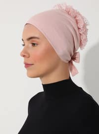 Powder Pink - Ruffled Drawstring Bonnet