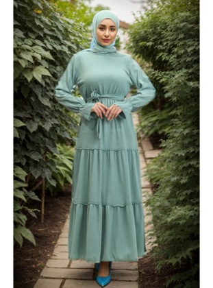 Green Almon - Modest Dress - Layda Moda