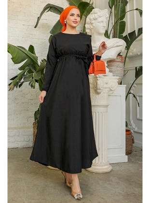 Black - Modest Dress - Bestenur