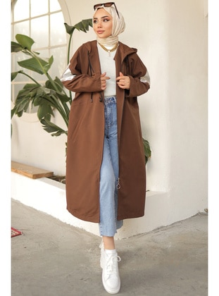 Brown - Trench Coat - Benguen