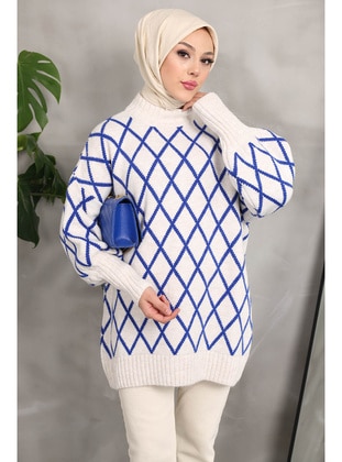 Saxe Blue - Knit Sweaters - İmaj Butik