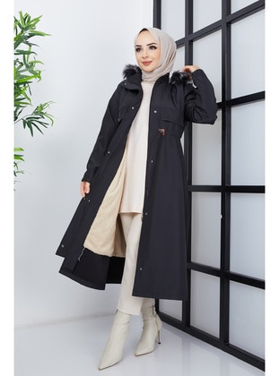 İmaj Butik Black Plus Size Coat