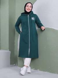 Dark Green - Plus Size Topcoat