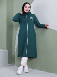 Dark Green - Plus Size Topcoat