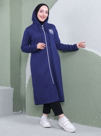 Light Navy Blue - Plus Size Topcoat