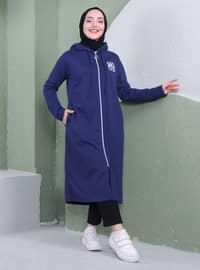 Light Navy Blue - Plus Size Topcoat