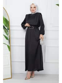 Black - Unlined - Modest Evening Dress
