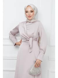 Stone Color - Unlined - Modest Evening Dress