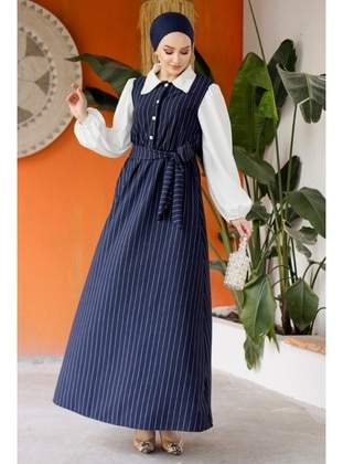 Navy Blue - Modest Dress - Bestenur