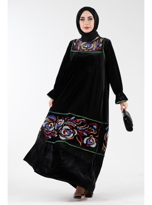 Black - Modest Dress - Sevitli