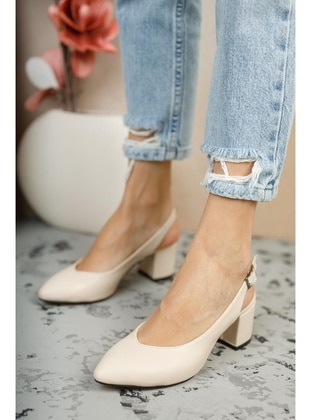 Gzhw711 Women's Casual High Heel Shoes Cream-Beige