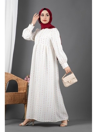 White - Modest Dress - Sevitli