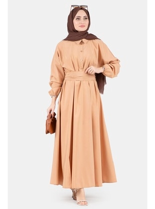 Camel - Modest Dress - Sevitli