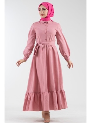Pink - Modest Dress - Sevitli