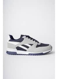 Navy Blue - Gray - Sport - Sports Shoes