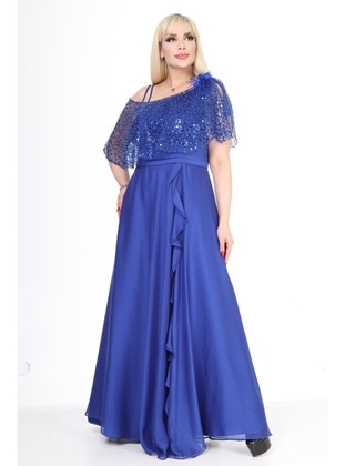 Saxe Blue - Plus Size Evening Dress - Ladies First