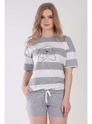 Kadın Düşük Omuzlu Kısa Kol Büzgülü Şortlu Pijama Takım
, 309014