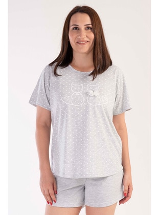Grey - Plus Size Pyjamas - Vienetta