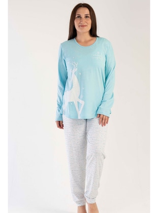 Light Blue - Plus Size Pyjamas - Vienetta