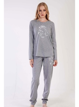 Grey - Pyjama Set - Vienetta