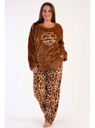 Brown - Plus Size Pyjamas - Vienetta