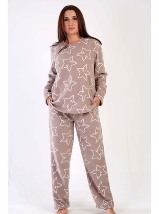 Brown - Plus Size Pyjamas - Vienetta