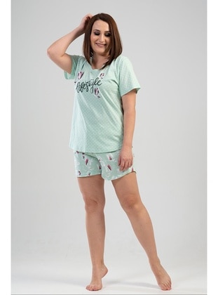 Green - Plus Size Pyjamas - Vienetta