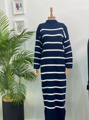 Navy Blue - Modest Dress - Esre Store