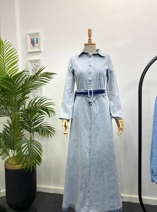 Light Blue - Modest Dress - Esre Store