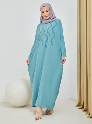 Icy Blue - Plus Size Dress - SAHRA BUTİK