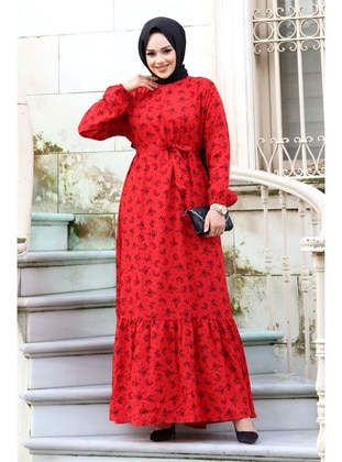Red - Modest Dress - Tesettür Dünyası