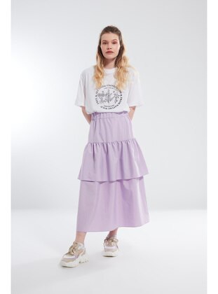 Lilac - Unlined - Skirt - MIZALLE