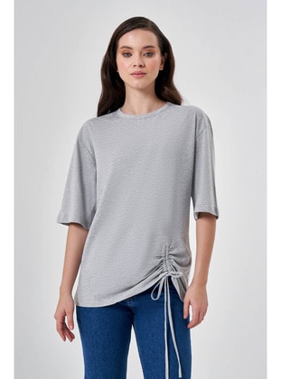 Grey - T-Shirt - MIZALLE