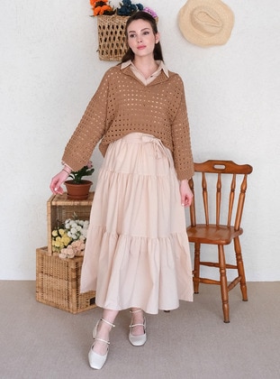 Milky Brown - Knit Sweaters - Ceylan Otantik