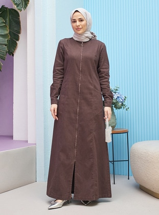Brown - Plus Size Abaya - Neways