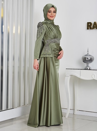 Khaki - Modest Evening Dress - Rana Zenn