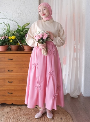 Pink - Skirt - Ceylan Otantik