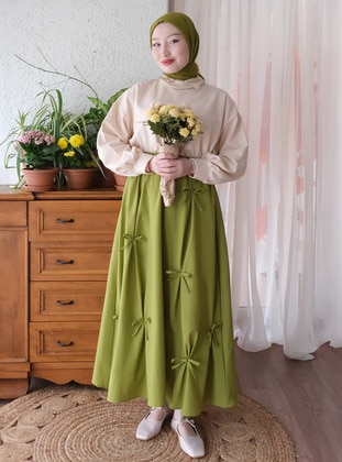 Pistachio Green - Skirt - Ceylan Otantik