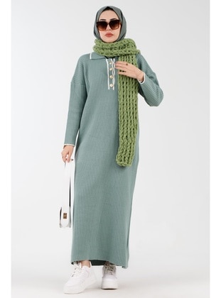 Mint Green - Knit Dresses - Sevitli