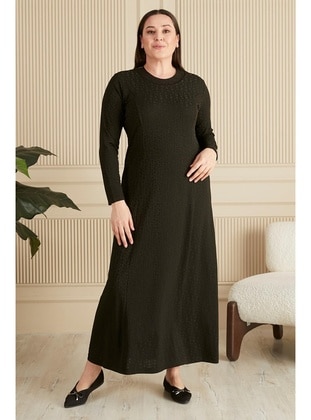 Khaki - Plus Size Dress - Ferace