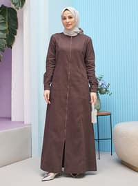 Brown - Plus Size Abaya
