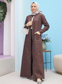 Brown - Plus Size Abaya